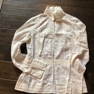 Ann Taylor Lace Button Front